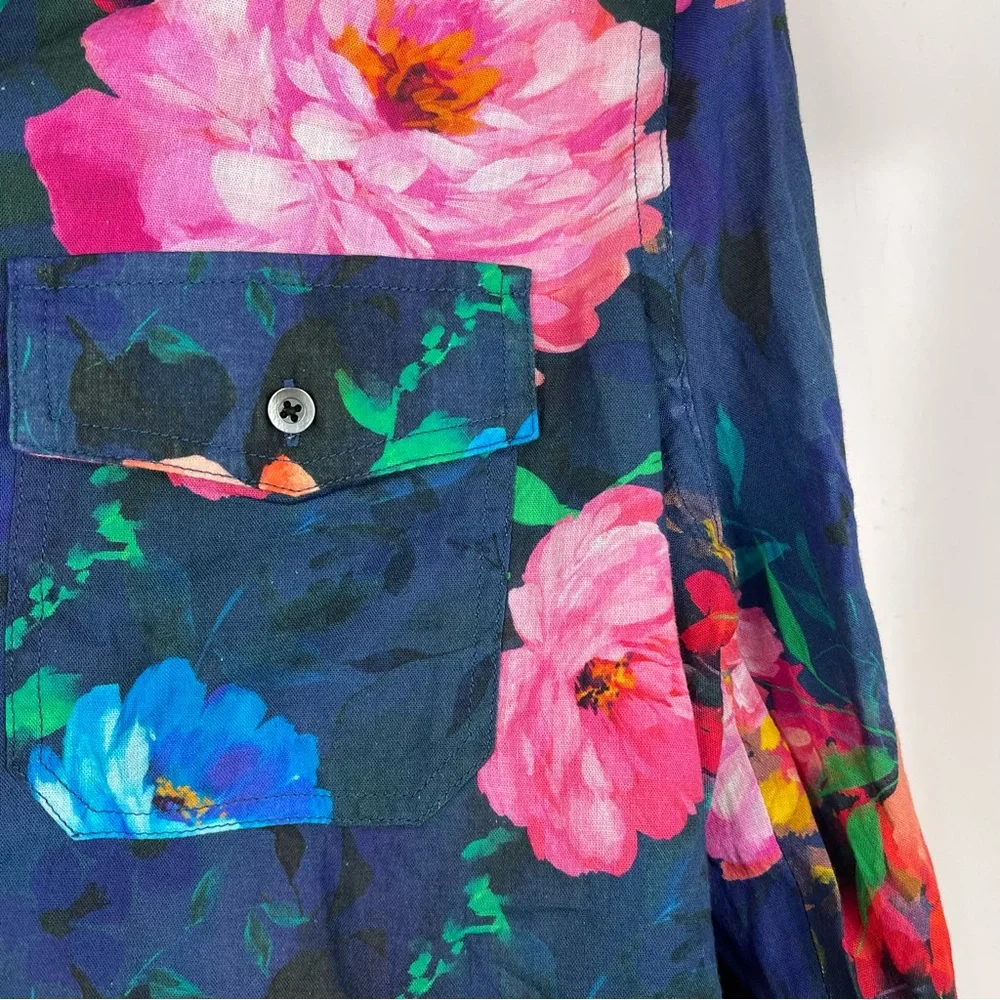 NEW Sundance Floral Joy Top Long Sleeve Button Front Women's Size Large - Picture 6 of 7